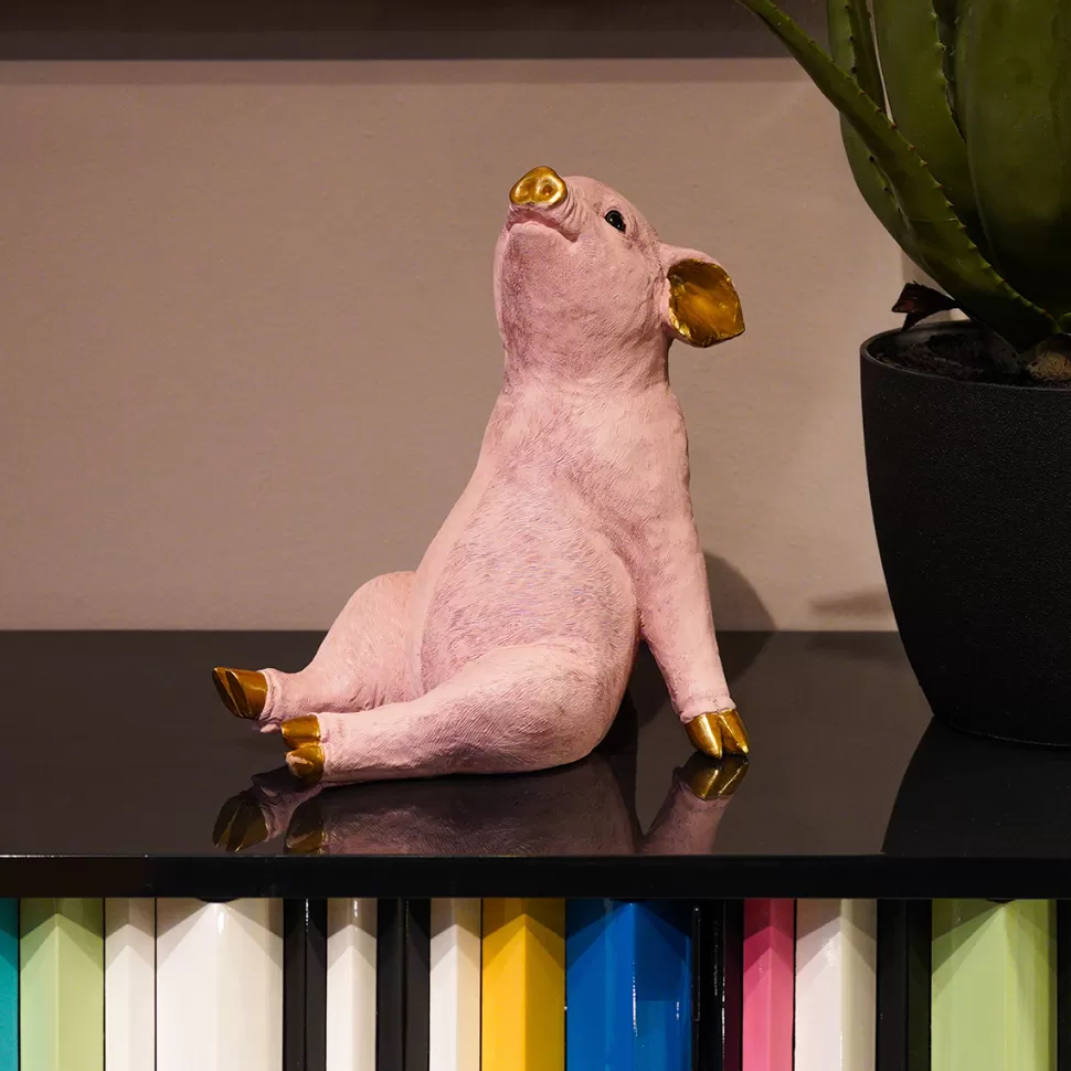 Skarbonki-KARE Design Skarbonka Chillax Pig 17x28 Cm Jasnoróżowa