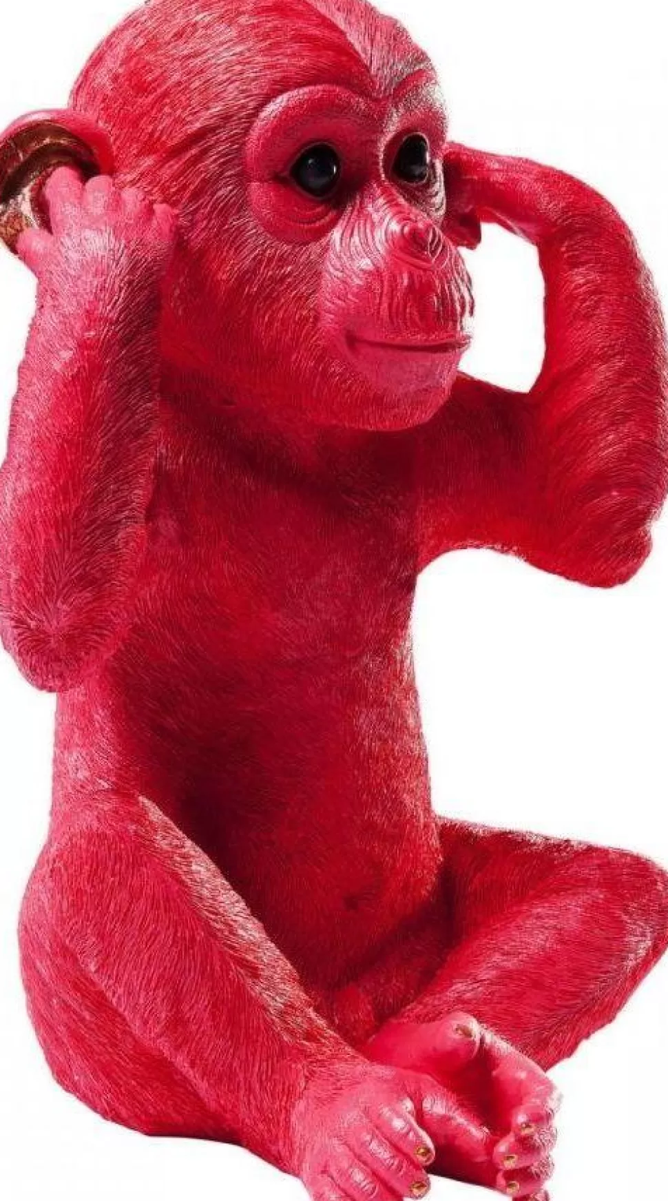 Skarbonki-KARE Design Skarbonka Monkey Kikazaru 24x35 Cm Czerwona