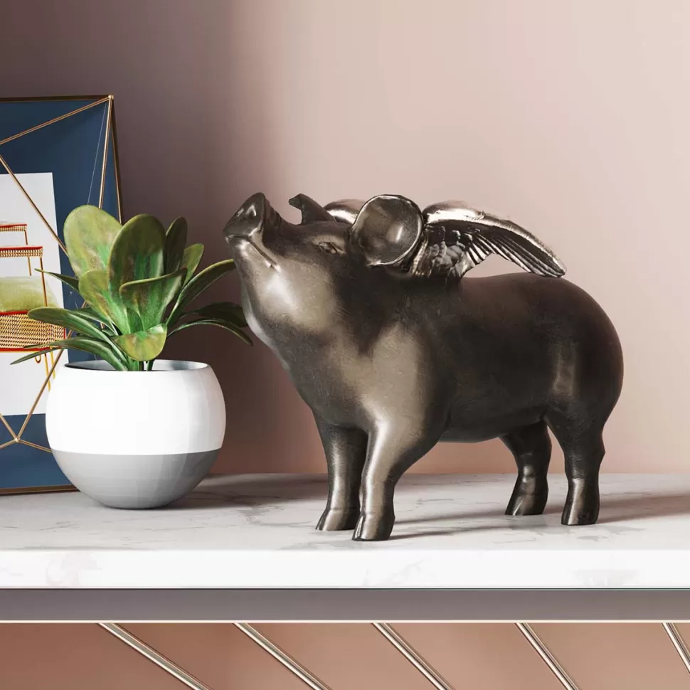 Skarbonki-KARE Design Skarbonka Rockstar Pig 23x17 Cm Czarna