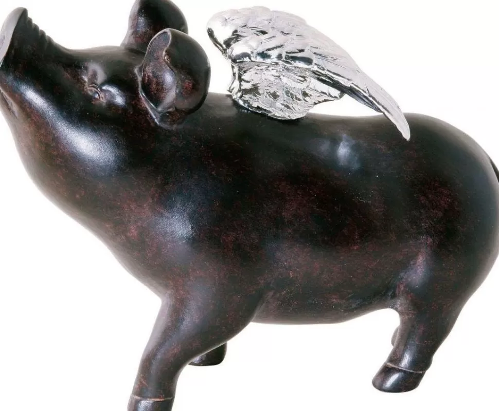 Skarbonki-KARE Design Skarbonka Rockstar Pig 23x17 Cm Czarna
