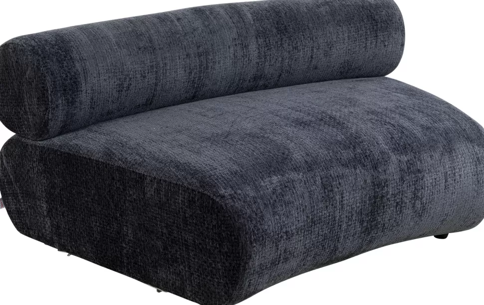 Sofy Modułowe-KARE Design Sofa - Moduł Zaokrąglony Tapicerka Szaroniebieska 145 Cm