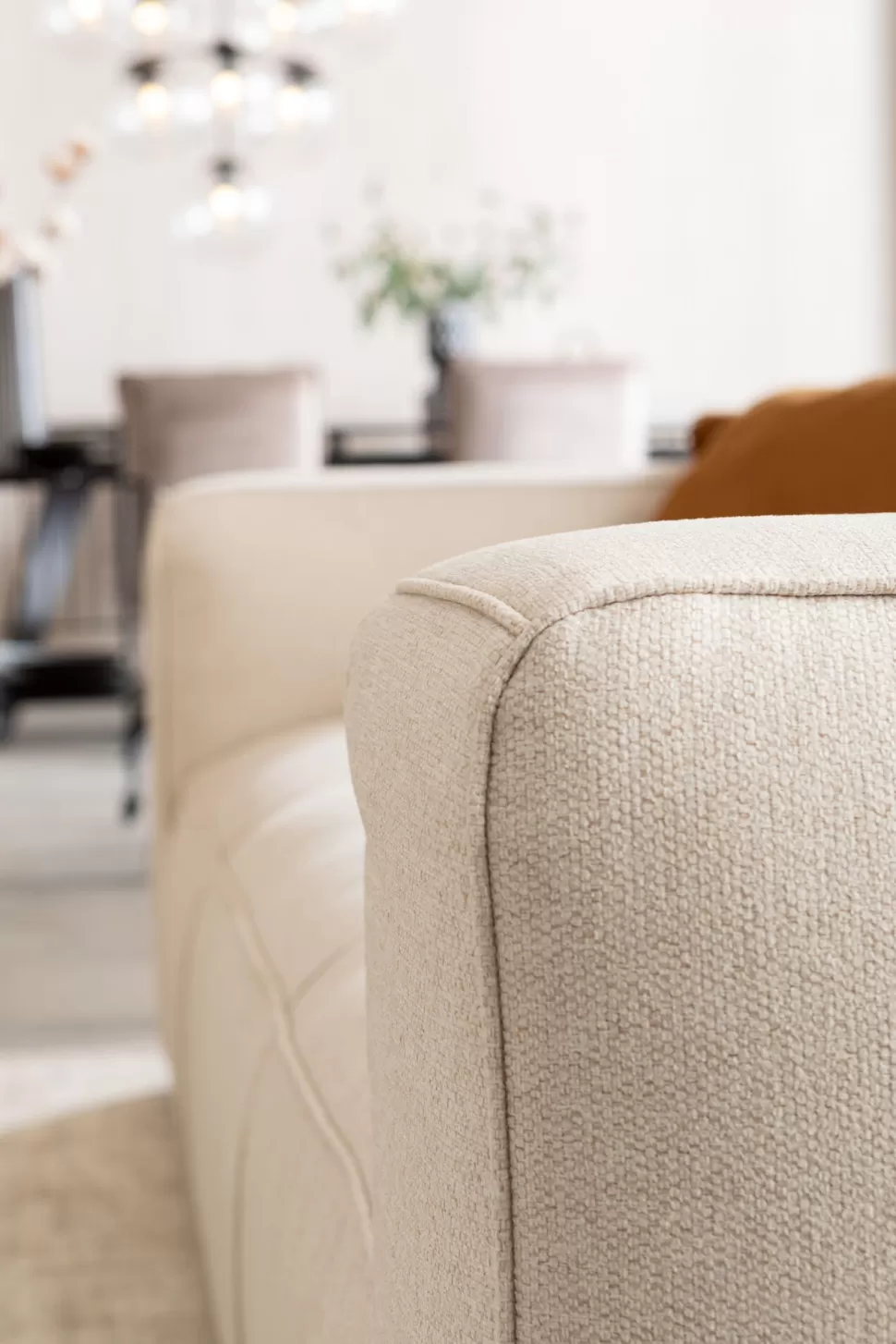 Sofy-KARE Design Sofa Cubetto Cord 3 Os. 220 Cm Kremowa