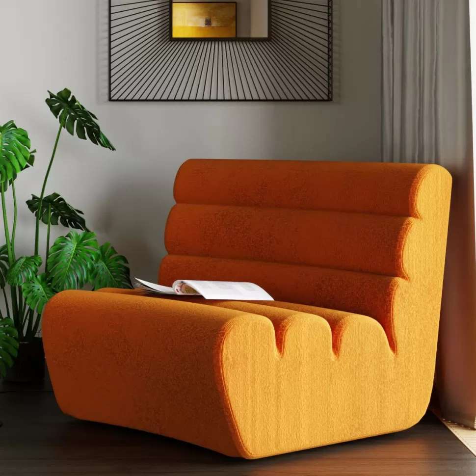 Sofy Modułowe-KARE Design Sofa Element Wave 83x109 Cm Pomarańczowa
