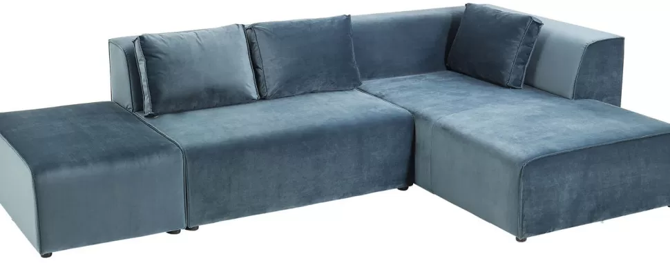 Sofy Modułowe | Sofy-KARE Design Sofa Modułowa Infinity Velvet Ocean 306x182 Cm Niebieska Prawa