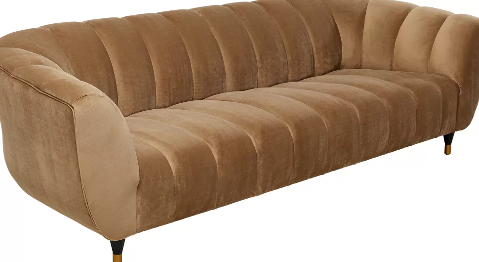 Sofy-KARE Design Sofa Spectra 245x71 Cm Brązowa Welurowa