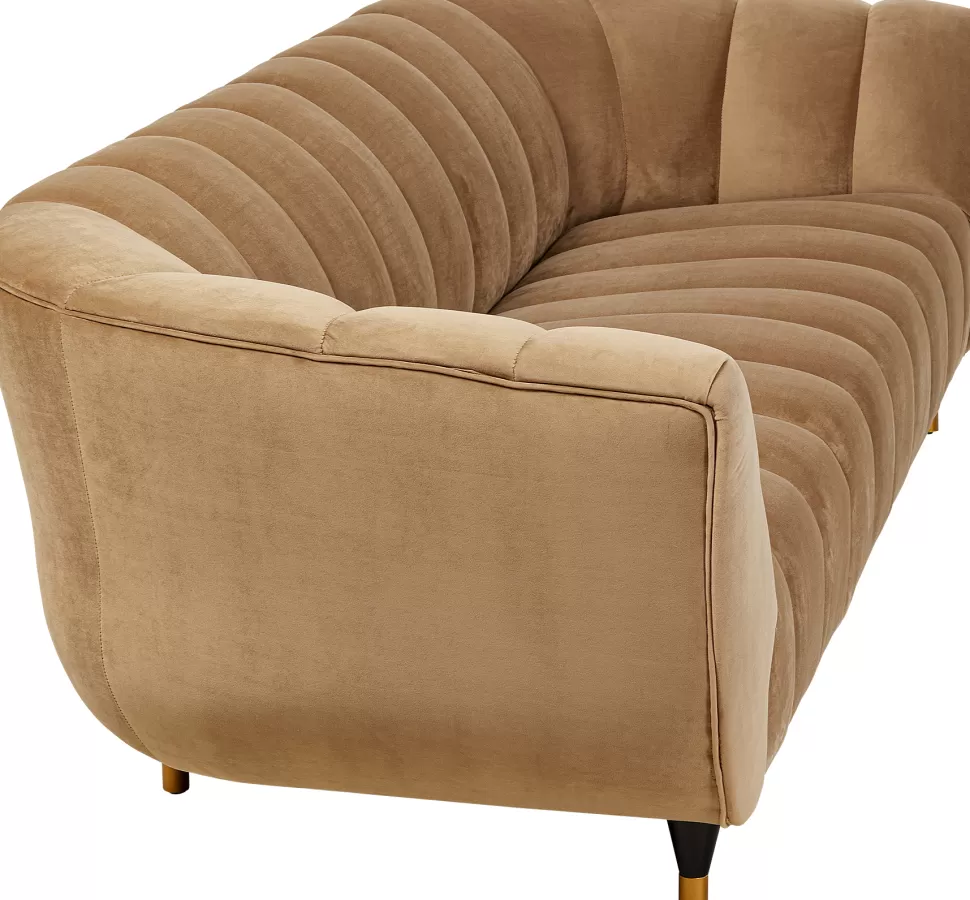 Sofy-KARE Design Sofa Spectra 245x71 Cm Brązowa Welurowa
