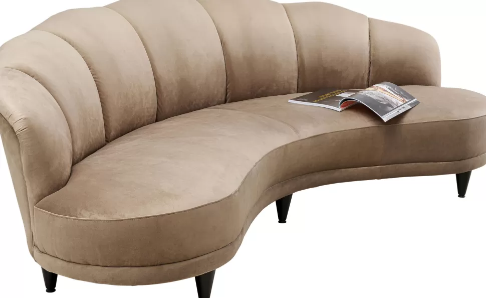 Sofy-KARE Design Sofa Welurowa 3-osobowa 233 Cm Beżowa