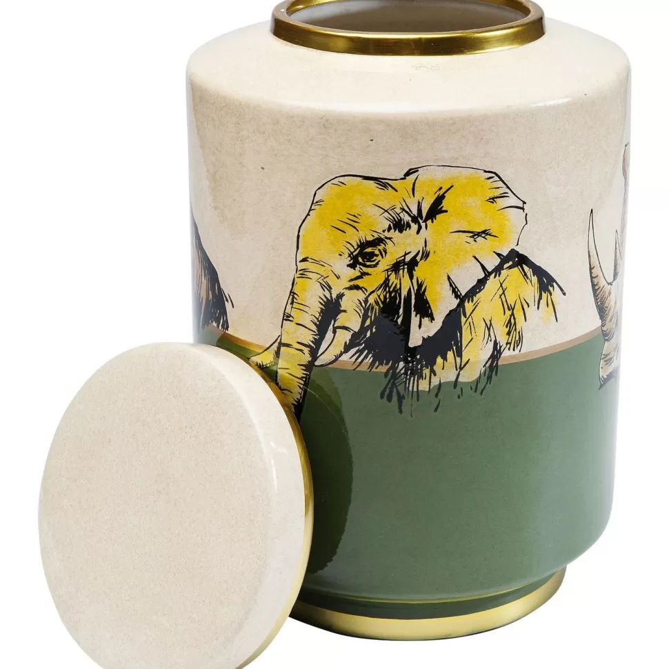 Akcesoria Do Kuchni-KARE Design Słoik Dekoracyjny Wild Life Ø22x33 Cm Kolorowy
