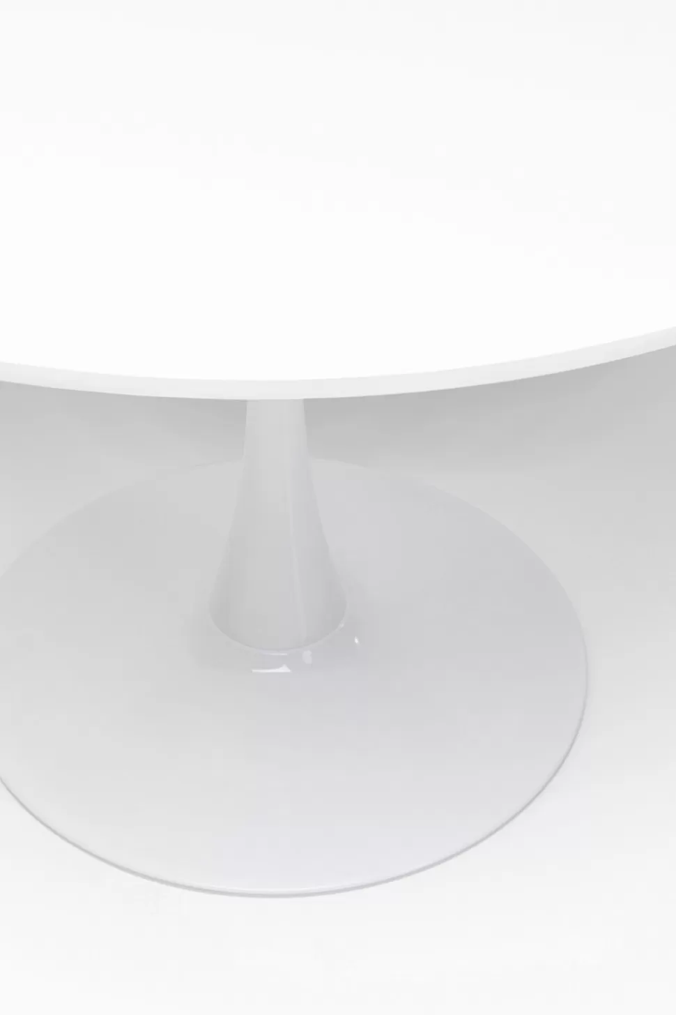 Stoły-KARE Design Stół Do Jadalni Biały Blat MDF Noga Stalowa Ø110 Cm