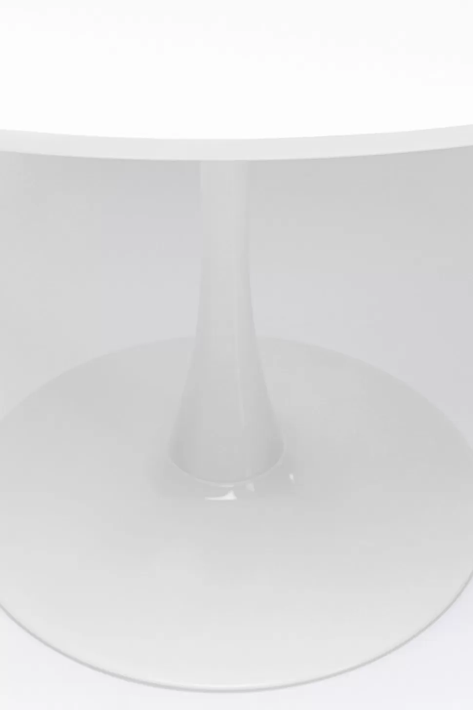 Stoły-KARE Design Stół Do Jadalni Biały Blat MDF Noga Stalowa Ø110 Cm