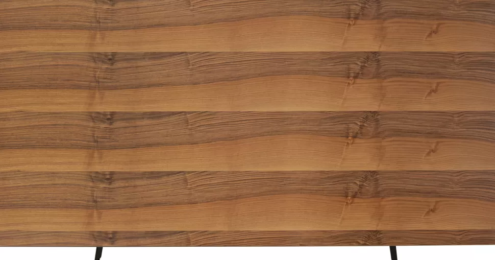 Stoły-KARE Design Stół Do Jadalni Blat Fornirowany Orzech Nogi Czarne Stalowe 200x90 Cm