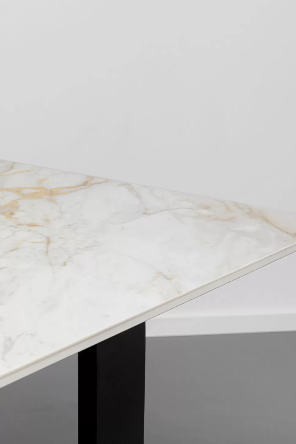 Stoły-KARE Design Stół Do Jadalni Blat Kamionkowy Nogi Czarne Stalowe 180x90 Cm