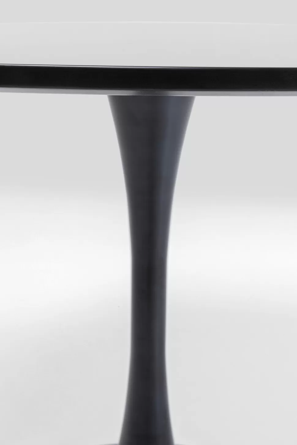 Stoły-KARE Design Stół Do Jadalni Czarny Blat MDF Noga Stalowa Ø110 Cm