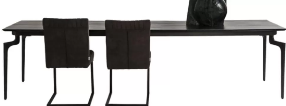 Stoły-KARE Design Stół Duży Do Jadalni Blat Drewno Mango Nogi Stalowe 300x110 Cm