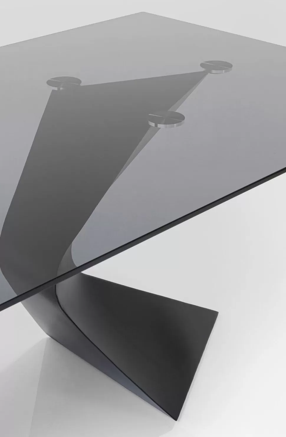 Stoły-KARE Design Stół Gloria 200x100 Cm Blat Szklany Przydymiony - Nogi Czarne