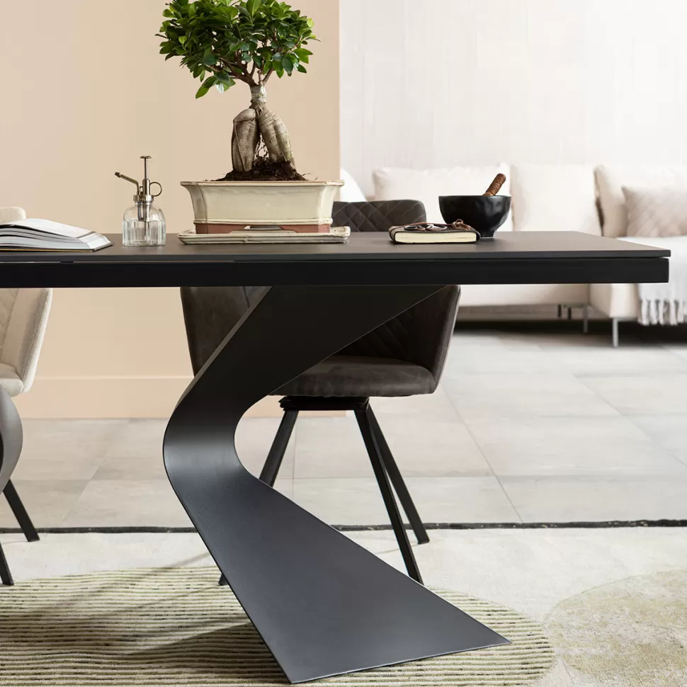 Stoły-KARE Design Stół Gloria 200x100 Cm Czarny - Blat Ceramika