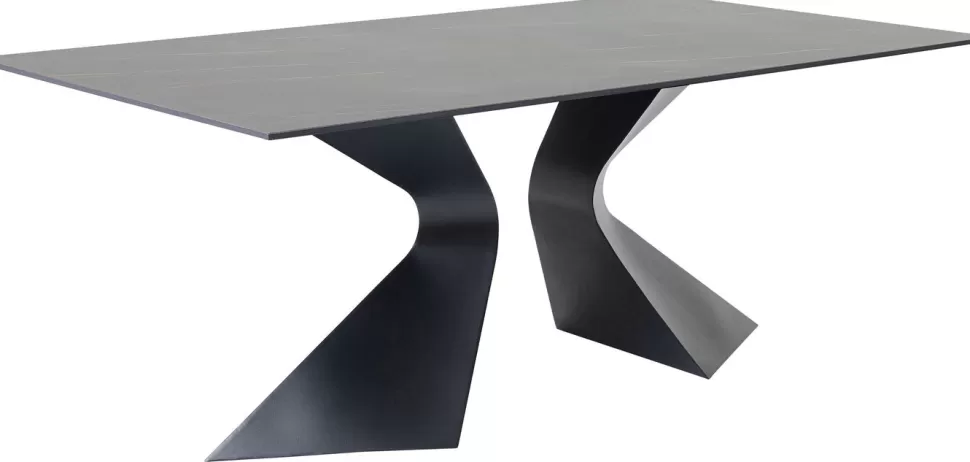 Stoły-KARE Design Stół Gloria 200x100 Cm Czarny - Blat Ceramika