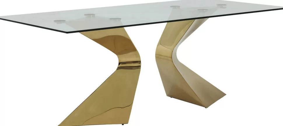 Stoły-KARE Design Stół Gloria 200x100 Cm Złoty
