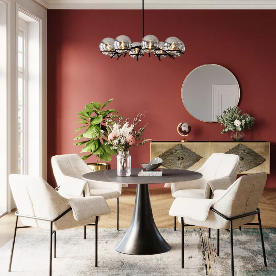 Stoły-KARE Design Stół Grande Possibilita Ø120 Cm Czarny - Blat Marmur