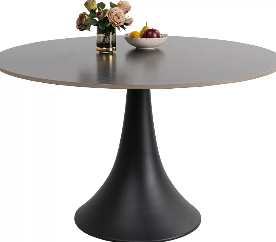 Stoły-KARE Design Stół Grande Possibilita Ø120 Cm Czarny - Blat Marmur