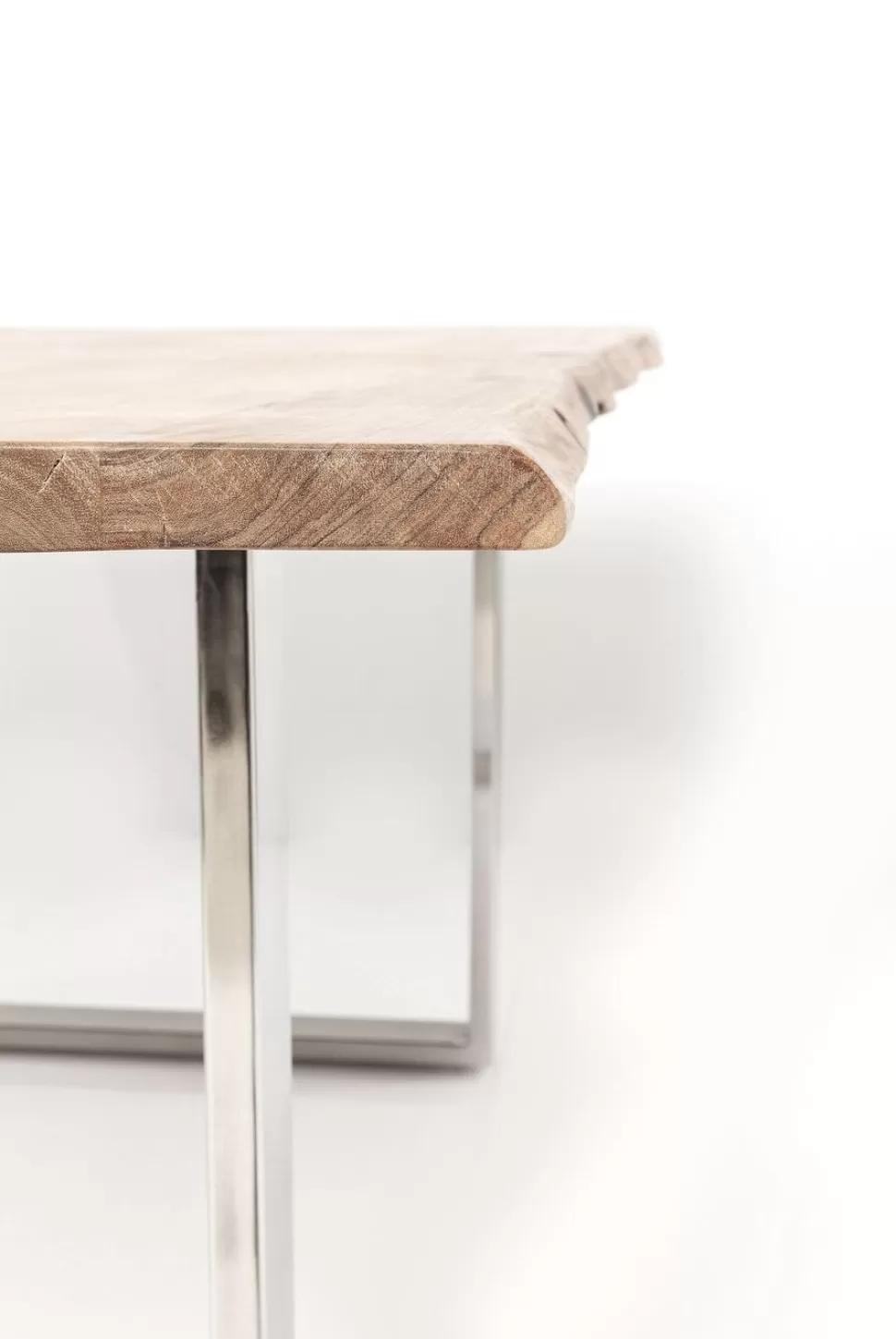 Stoły-KARE Design Stół Harmony 160x80 Cm Akacja Nogi Srebrne
