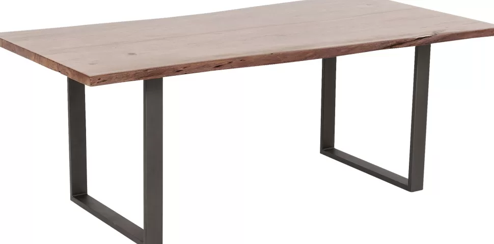 Stoły-KARE Design Stół Harmony Walnut 160x80 Cm Akacja Nogi Stalowe
