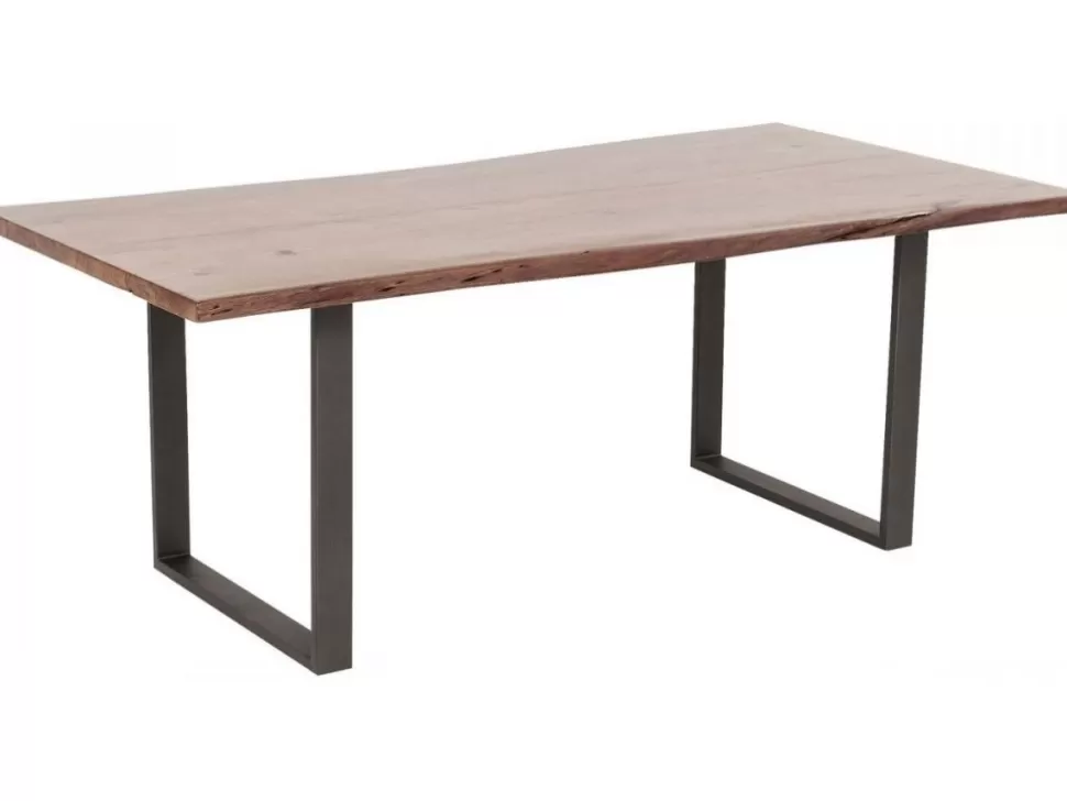 Stoły-KARE Design Stół Harmony Walnut 180x90 Cm Akacja Nogi Stalowe