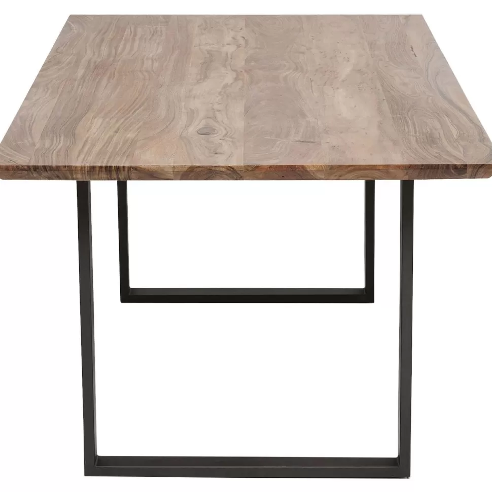 Stoły-KARE Design Stół Industrialny Do Jadani Z Drewnianym Blatem I Metalowymi Szarymi Nogami 160x80 Cm