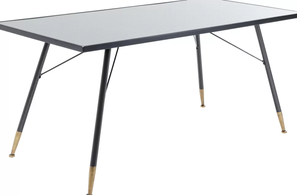 Stoły-KARE Design Stół La Gomera 160x80 Cm Grafitowy - Blat Szklany