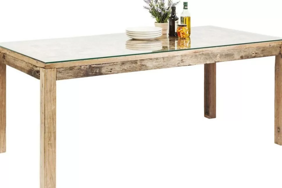 Stoły-KARE Design Stół Memory 160x80 Cm Drewniano-szklany
