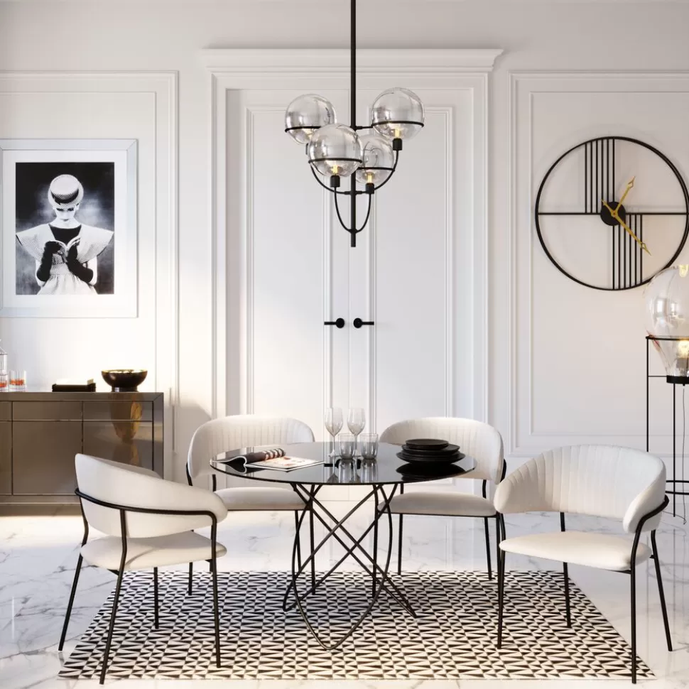 Stoły-KARE Design Stół Molekular Ø120 Cm Czarny - Blat Szklany