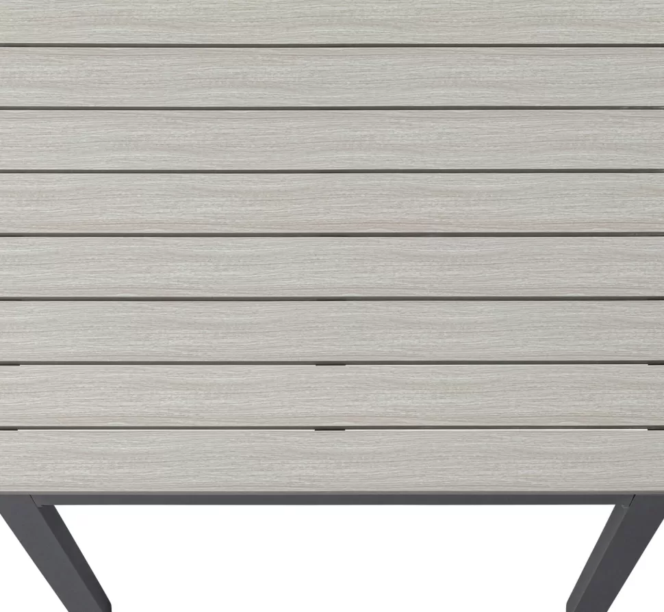 Stoły-KARE Design Stół Ogrodowy Blat Kwadratowy Szary Polywood Nogi Z Aluminium 80x80 Cm