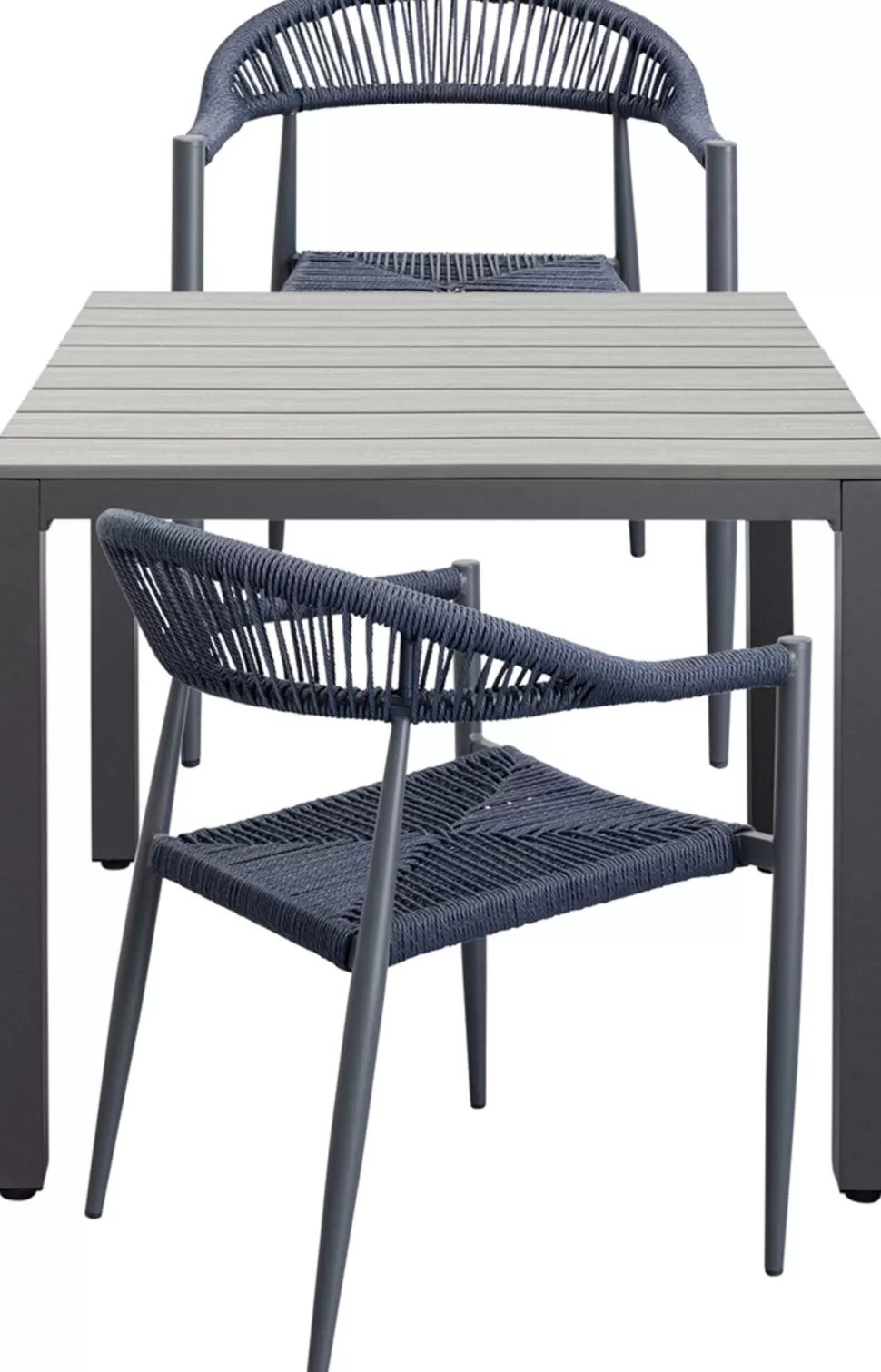 Stoły-KARE Design Stół Ogrodowy Blat Kwadratowy Szary Polywood Nogi Z Aluminium 80x80 Cm