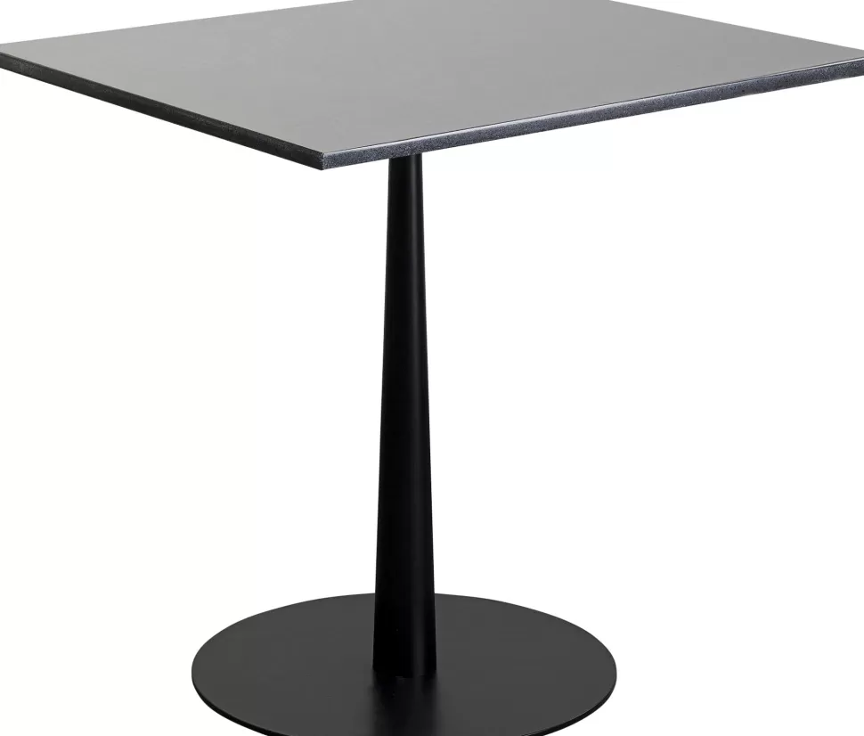 Stoły-KARE Design Stół Ogrodowy Czarny Blat Kwadratowy Granitowy 70x70 Cm