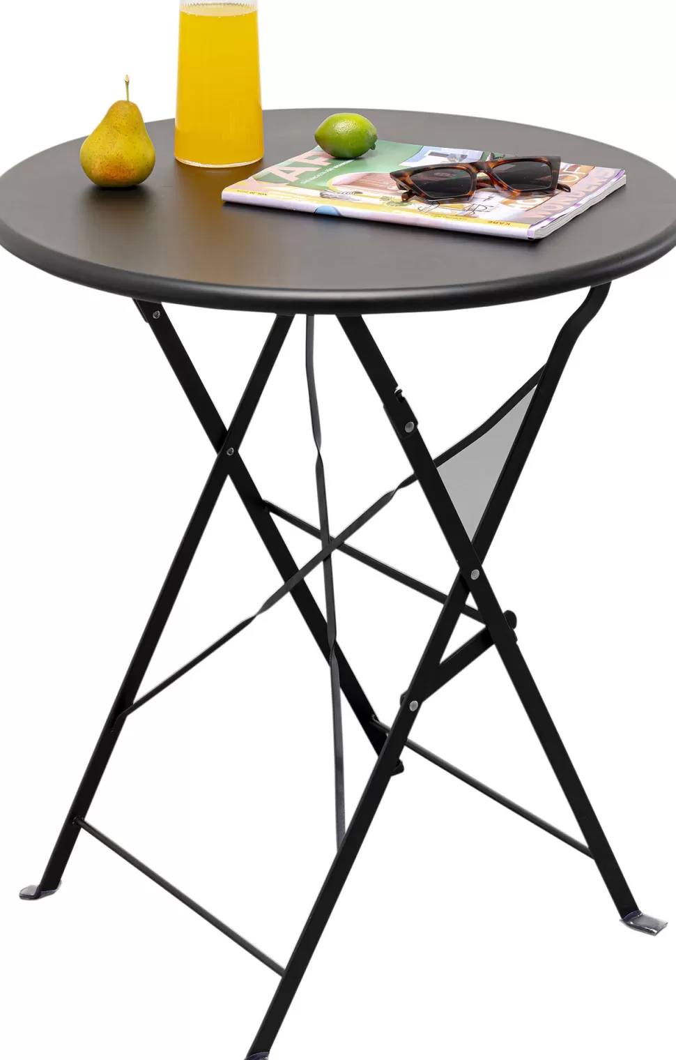 Stoły-KARE Design Stół Ogrodowy Mały W Kolorze Czarnym Aluminiowy Ø60 Cm