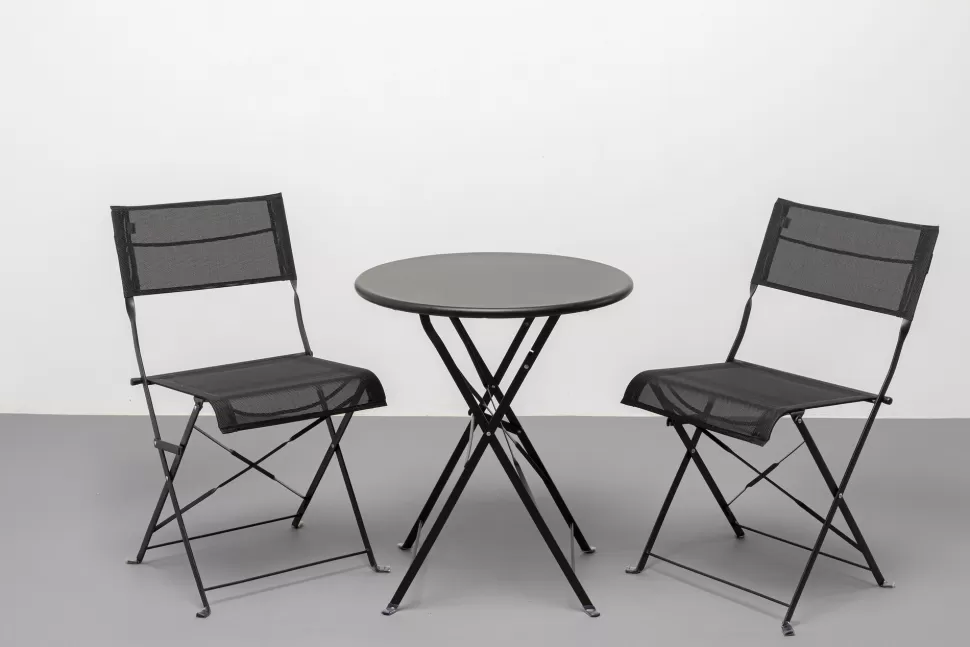 Stoły-KARE Design Stół Ogrodowy Mały W Kolorze Czarnym Aluminiowy Ø60 Cm