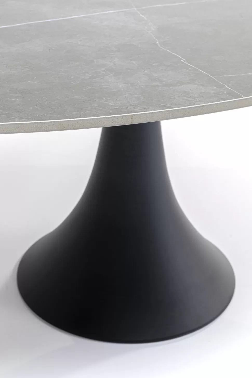 Stoły-KARE Design Stół Ogrodowy Z Ceramicznym Owalnym Blatem Noga Aluminiowa Czarna 180x120 Cm