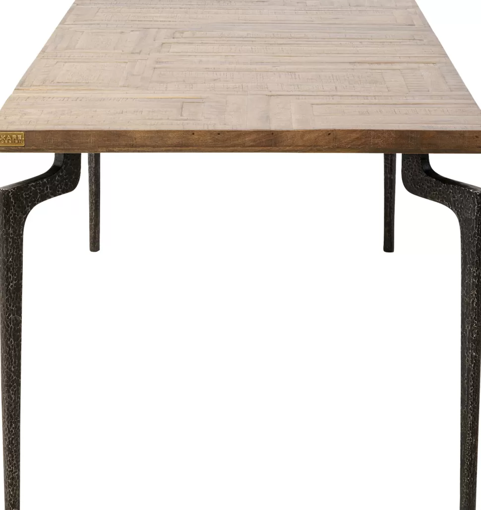 Stoły-KARE Design Stół Prostokątny Blat Z Drewna Mango Ręczne Wykonanie Nogi Stalowe 200x90 Cm
