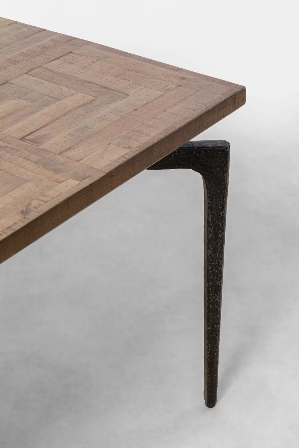 Stoły-KARE Design Stół Prostokątny Blat Z Drewna Mango Ręczne Wykonanie Nogi Stalowe 200x90 Cm