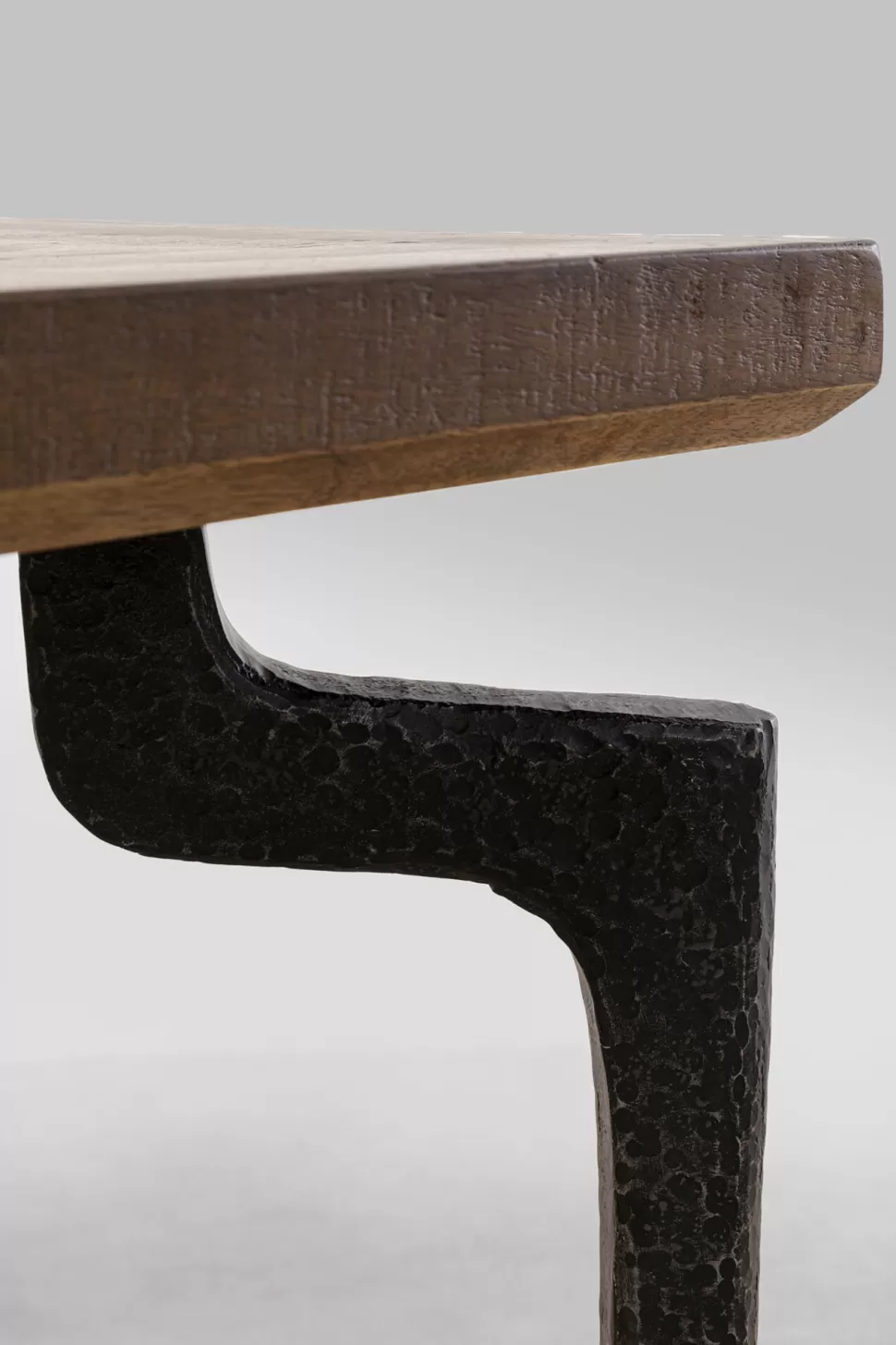 Stoły-KARE Design Stół Prostokątny Blat Z Drewna Mango Ręczne Wykonanie Nogi Stalowe 200x90 Cm