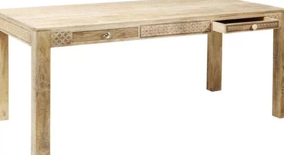 Stoły-KARE Design Stół Puro Plain Z Szufladami 160x80cm Naturalny
