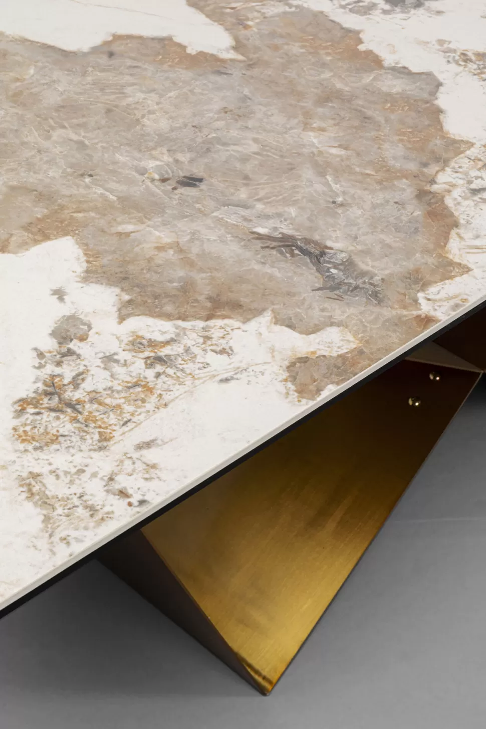 Stoły-KARE Design Stół Rozkładany Blat Szkło I Kamionka Nogi Stal Nierdzewna 200-260x100 Cm