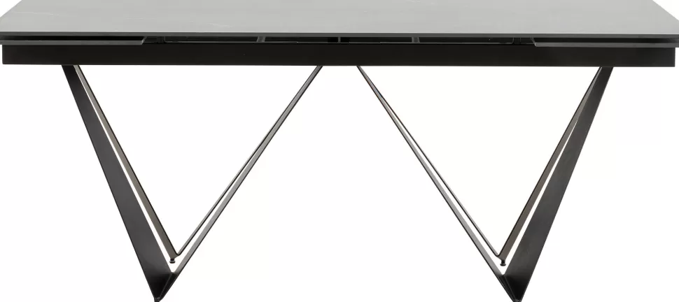 Stoły-KARE Design Stół Rozkładany Czarny Blat Ceramika Nogi Stalowe 180-260x90 Cm