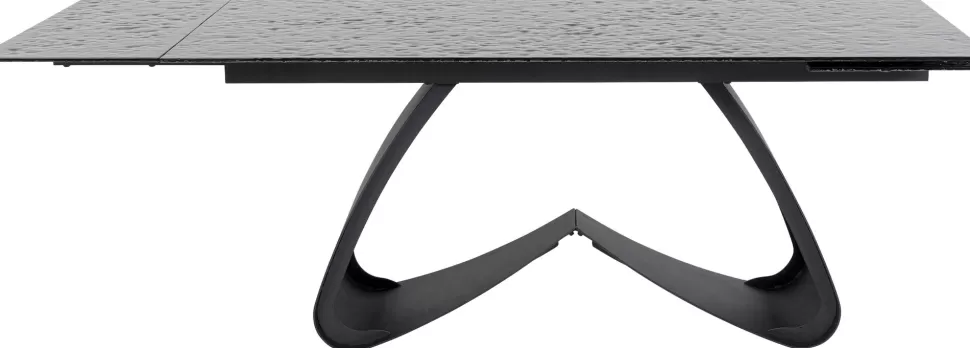 Stoły-KARE Design Stół Rozkładany Do Jadalni W Kolorze Czarnym Szkło I Stal 180-260x95 Cm