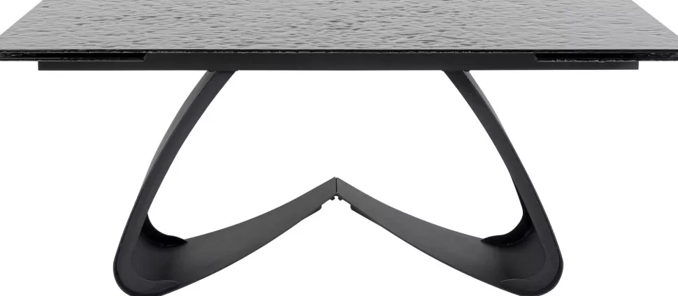 Stoły-KARE Design Stół Rozkładany Do Jadalni W Kolorze Czarnym Szkło I Stal 180-260x95 Cm