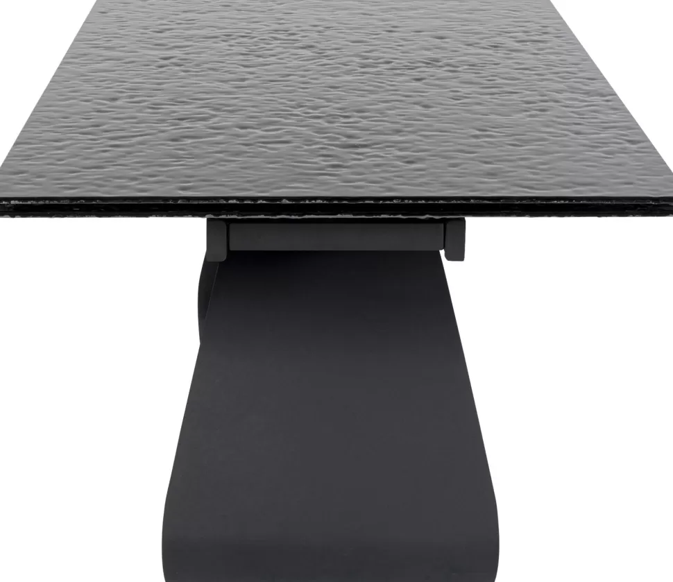 Stoły-KARE Design Stół Rozkładany Do Jadalni W Kolorze Czarnym Szkło I Stal 180-260x95 Cm