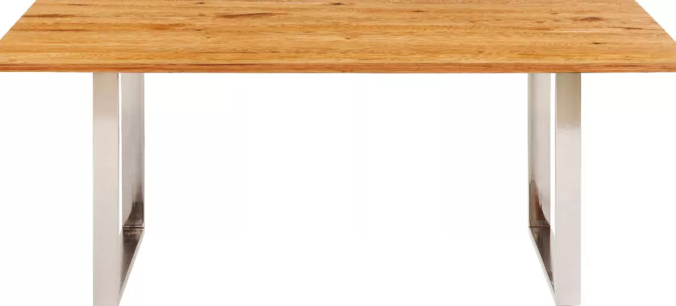 Stoły-KARE Design Stół Symphony 160x80 Cm Dąb - Nogi Chromowe