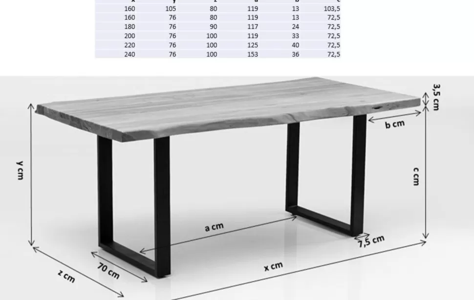 Stoły-KARE Design Stół Symphony 200x100 Cm Dąb - Nogi Złote