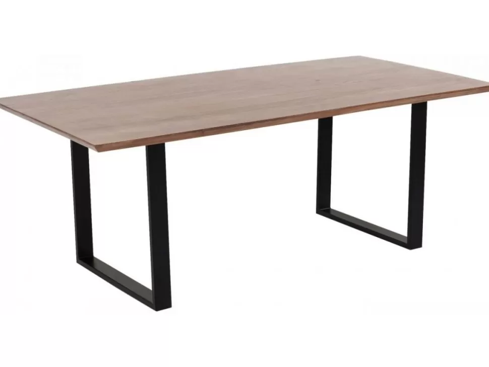 Stoły-KARE Design Stół Symphony Walnut 160x80 Cm Akacja Nogi Czarne