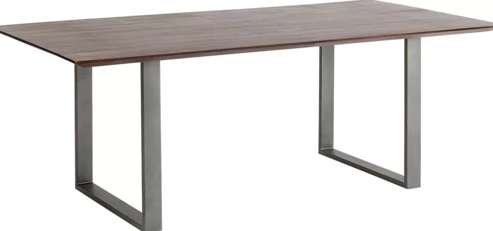 Stoły-KARE Design Stół Symphony Walnut 180x90 Cm Akacja Nogi Stalowe